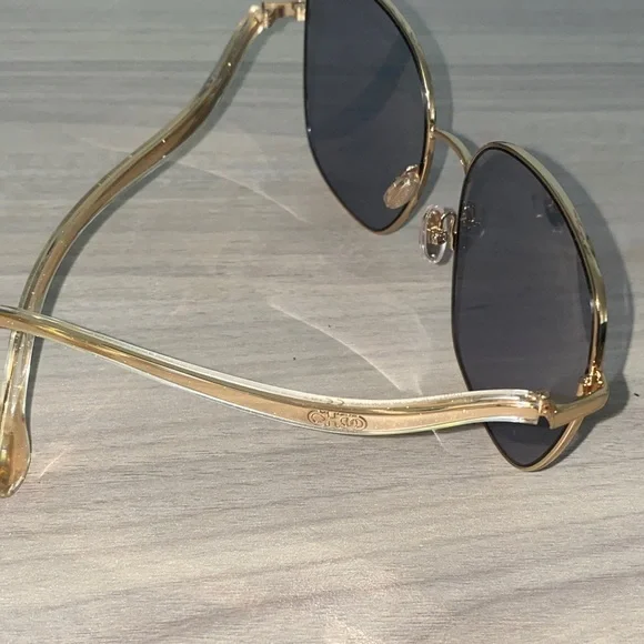 JIMMY CHOO MAMIE/S 0HZJ K1 Gold 60-17-145 Auth Sunnys with  display picture 3
